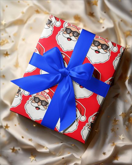 Discover Wrapping Paper, Buffalo Bills Mafia Santa Claus Football Christmas Gift Wrap Roll, Holiday Decor, Festive Paper, football Fan Present, Sports