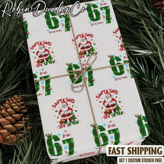 Discover 67 Meme Christmas Gift Wrap Wrapping Paper, 67 Christmas Wrapping Paper, Funny Teen Holiday Gift Wrap, 6 7 Meme Wrapping Paper