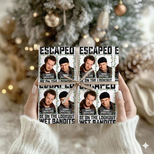 Home alone christmas wrapping paper, Escaped home alone paper roll, Funny xmas movie gift wrap, home Alone Gift Print Wrap Wraper