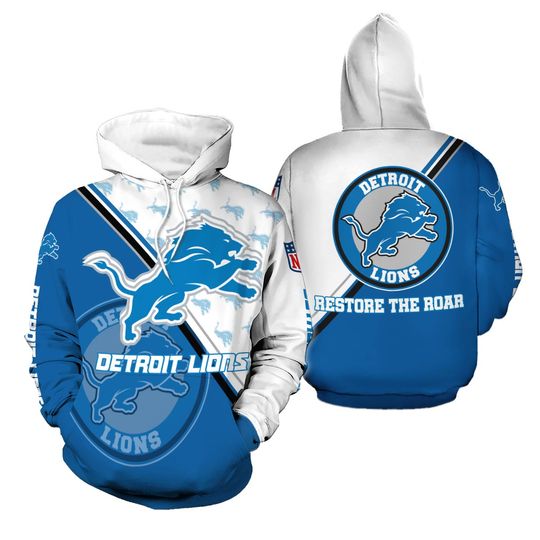 Detroit Lions 3D Hoodie, Lions Football 3D Hoodie