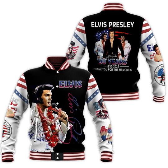 Elvis Presley Jacket, Elvis Presley 1935 2025 Baseball Jacket, King Of Rock N Roll Jacket Men, Vintage Memories Jacket, Gift For Her