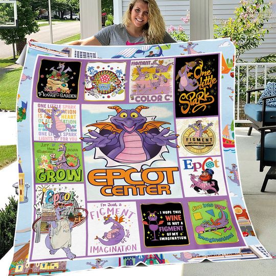 Figment Epcot Blanket | Figment One Little Spark Blanket | Epcot Festival Blanket | Disneyland Blanket | Disneyland Blanket Gifts