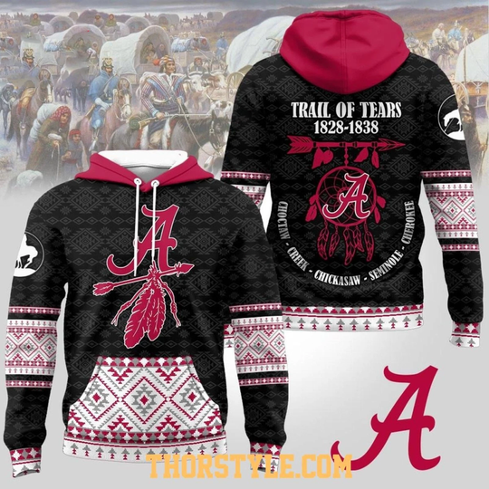 Alabamaa Crimson Tide Native American Trail Of Tears 2025 3D Hoodie