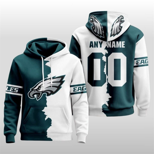 Discover Philadelphia Eagles 2025 Victory Split Hoodie