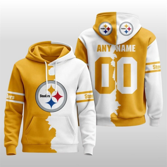 Personalized Pittsburgh Steeler 2025 Victory Split Hoodie