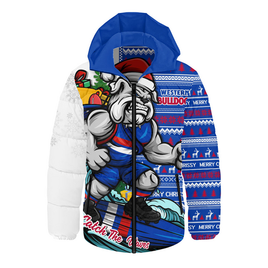 Discover Western Bulldogs Hooded Puffer Jacket for Christmas Holiday Fans