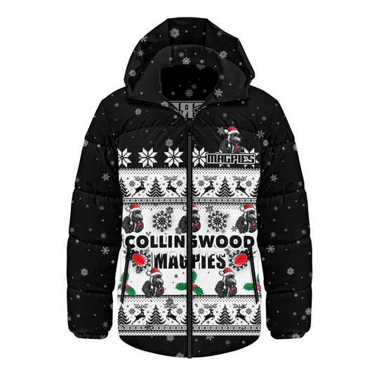 Discover Collingwood Hooded Puffer Jacket Christmas Holiday Football Fans