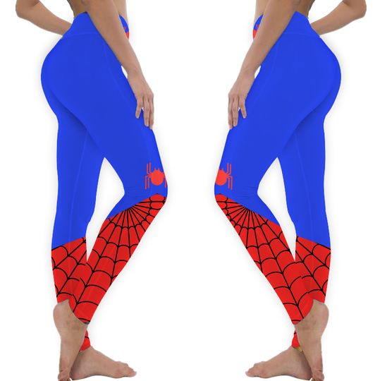SPIDER DUDE Women's Yoga Leggings, Parker tights for adults, superhero costume bottoms, ladies spider costume, Spider Web pant