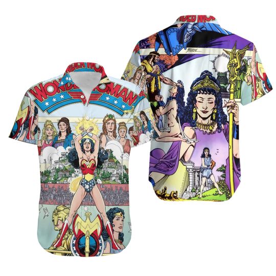 Wonder Woman Facsimile Cover Hawaiian Shirt Gift For Fans