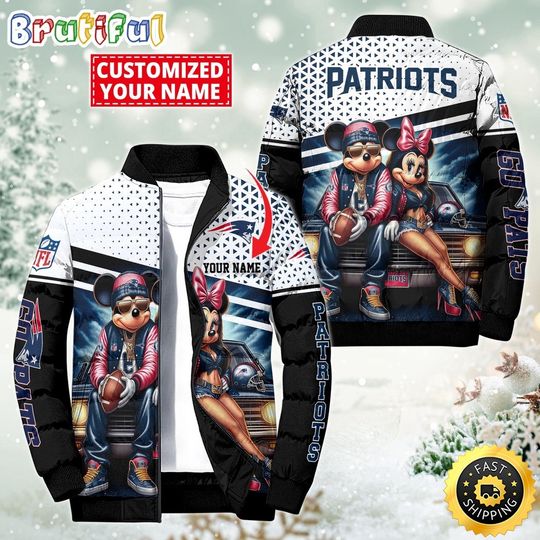 England Patriots Puffer Jacket Mickeyy Miinnie Jacket