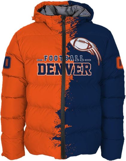Discover Mens Football Custom Name Number Logo Lightweight Water-Resistant Windproof Down Jacket Puffer Coat S-5XL