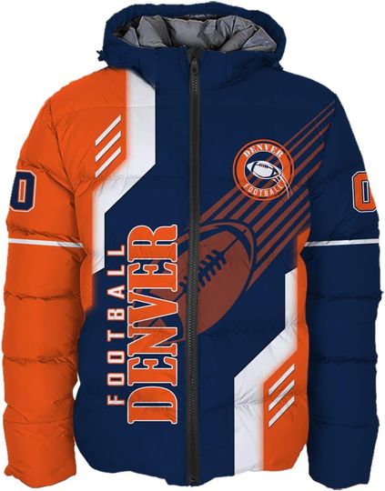 Discover Mens Football Comfort Colors Custom Name Number Lightweight Water-Resistant Down Jacket Puffer Coat S-5XL