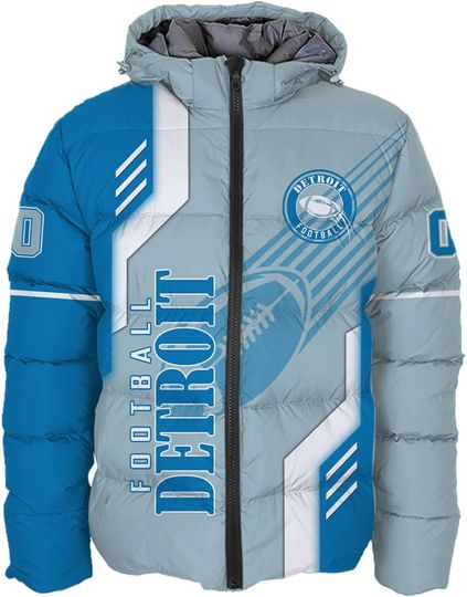 Discover Mens Football Comfort Colors Custom Name Number Lightweight Water-Resistant Down Jacket Puffer Coat S-5XL