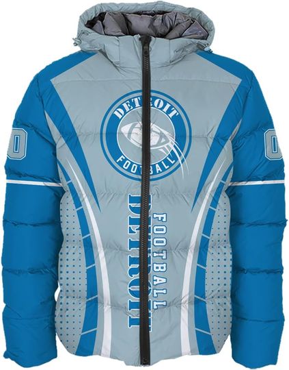 Discover Men Football Power Custom Name Number Logo Lightweight Water-Resistant Down Jacket Puffer Coat S-5XL