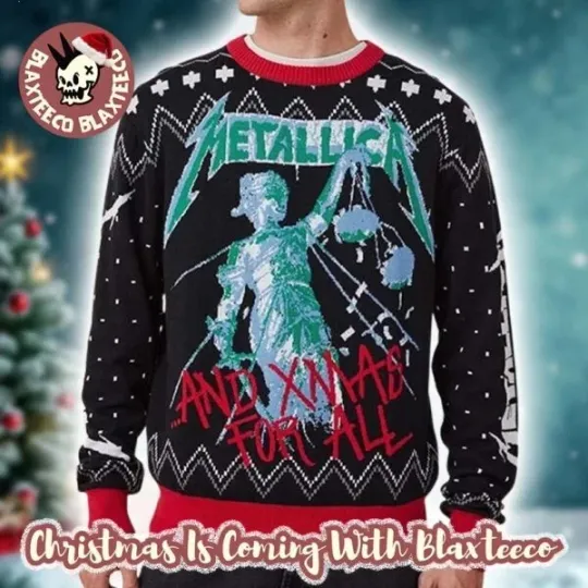 Discover Metallicaa And Xmas For All And Justice For All Holiday Ugly Christmas Sweater