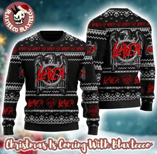 Discover Slayer Band Eagle Logo Christmas Ugly Sweater Hot Sale
