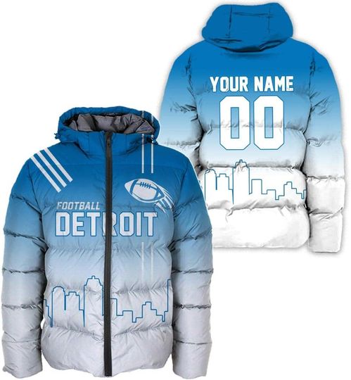 Discover Men Football Custom Personalized Puffer Coat Add Your Team Logo Name Number Apparel Padded Jacket