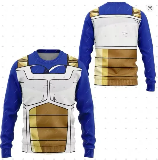 DragonBall Z Vegeta Christmas Vintage Winter Ugly Sweater Pullover Funny