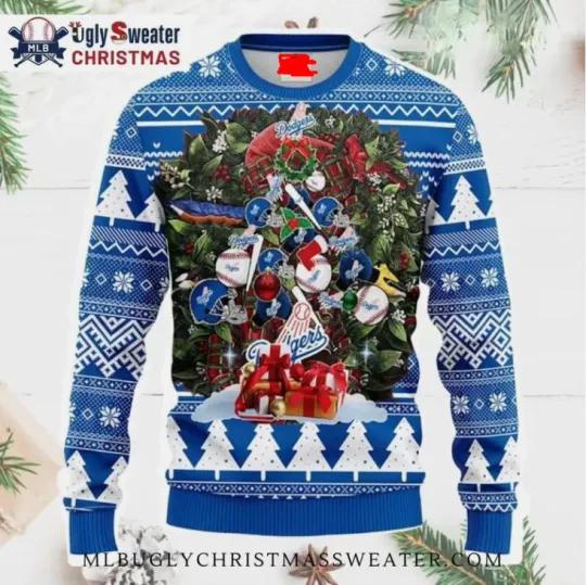 Discover Dodgers Holiday Wreath With Ornaments Ugly Sweater