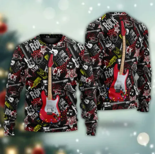 Discover Guitar Rock Soul Ugly Christmas Sweater