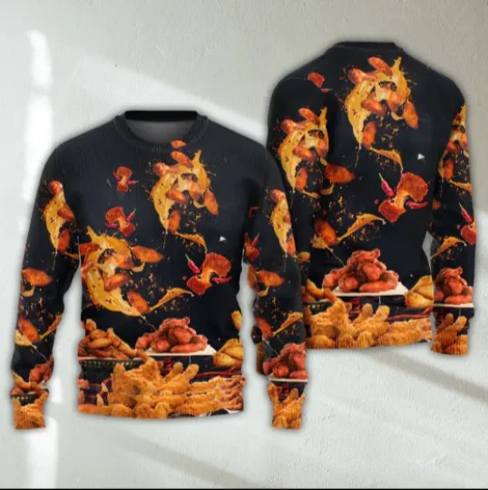 Discover Food Chicken Wing Fast Food Delicious Ugly Christmas Sweater
