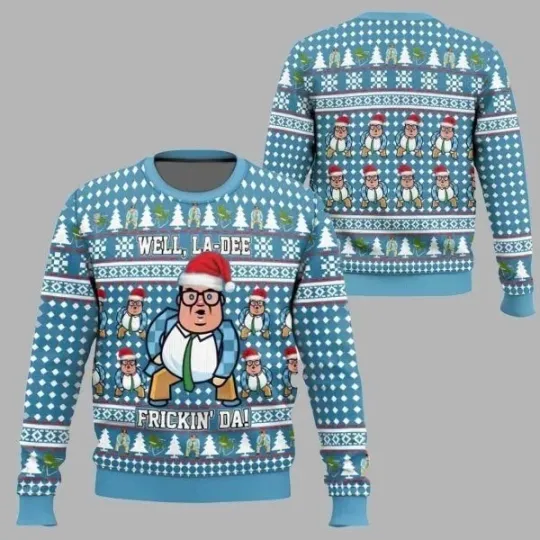 Saturday Night Live Matt Foley Well La Dee Frickin-da Ugly Christmas Sweater