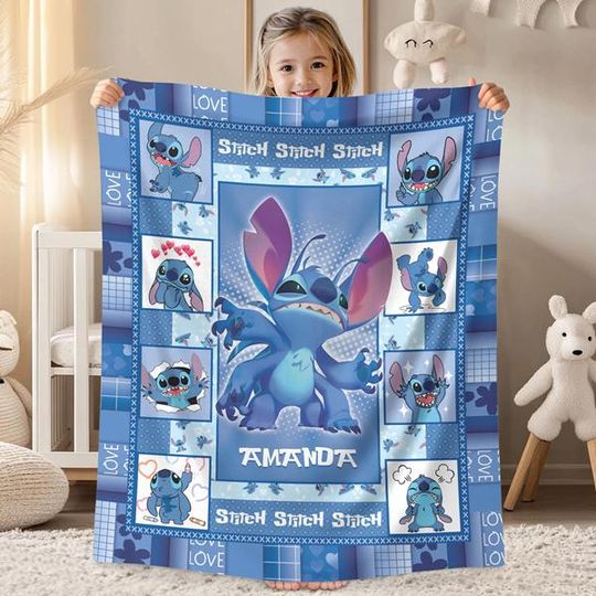 Discover Custom Disneyland Stitch Blanket, Lilo And Stitch Fleece Blanket, Birthday Blanket, Disneyland Blanket, Housewarming Gift, Magic Kingdom