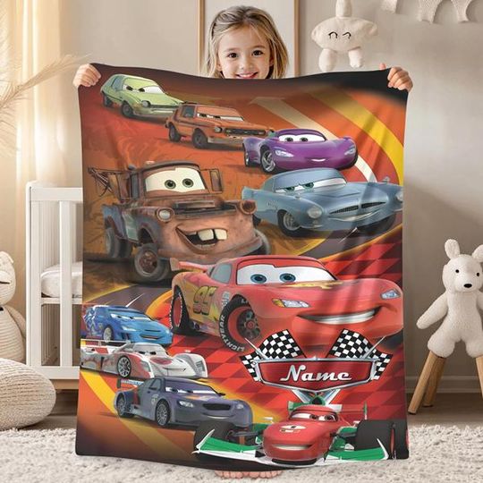 Discover Lightning McQueen Blanket, Customizable Blanket, DisneyTrip Blanket, Disneyland Home Decor, Disneyworld Cars Blanket, Sherpa Blanket