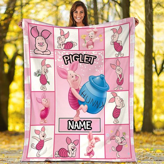 Discover Personalized Piglet Blanket Winnie Pooh Piglet Fleece Blanket Winnie The Pooh Piglet Birthday Gifts Piglet Christmas Gifts For Her
