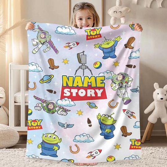 Discover Custom Name Pixar Toy Story Fleece Blanket, Buzz Lightyear Blanket, Toy Story Aliens Blanket, Toy Story Birthday, Birthday Boy Blanket