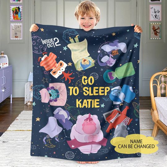 Discover Inside Out 2 Go To Sleep Blanket Joy, Sadness, Anger, Fear and Disgust Fleece Blanket Disneyland Blanket