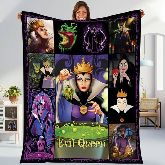 Evil Queen Villains Blanket | Snow White And The Evil Queen Blanket | Evil Queen Poison Apple Kingdom Throw Blanket Bed Couch Sofa