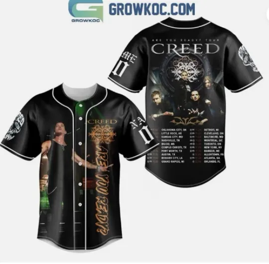 Discover Creed The Schedule Of 2024 Tour Personalized baseball jersey, new 3d gift