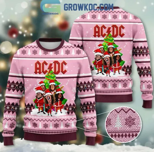 Rock Band Happy Christmas Pink Ugly Sweater