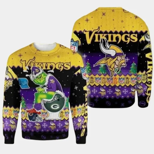 Tootball funny character Minnesota Vikings Ugly Christmas Sweater