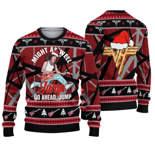Discover van Might As Well Jump Go A Head Jump Ugly Christmas Sweater