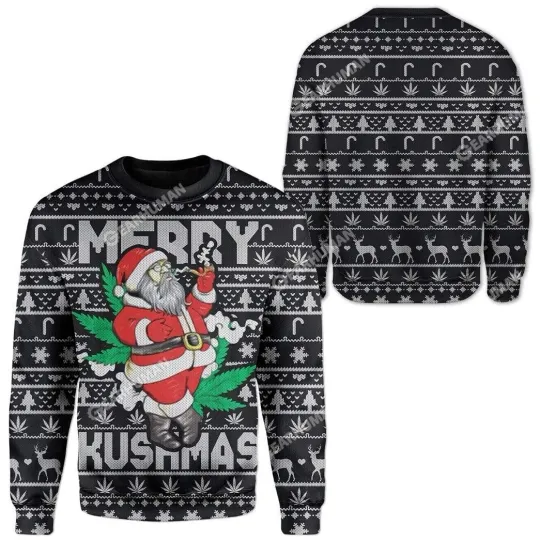 Discover Ugly Christmas Santa Custom Sweater Holiday Sweatshirt Apparel