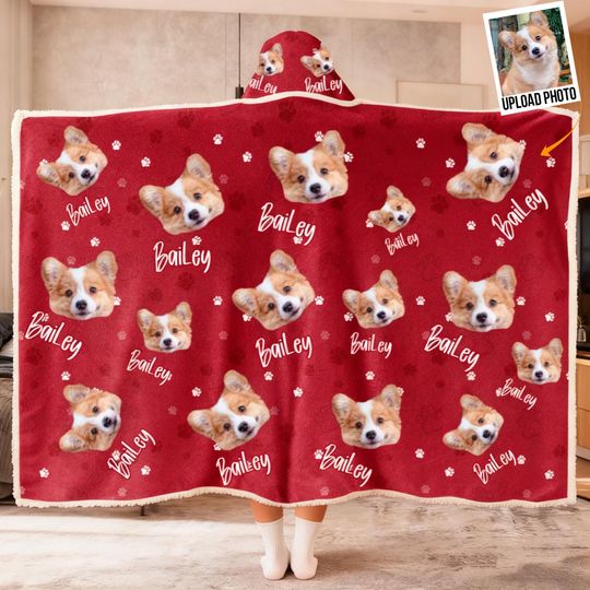 Favorite Daughter Personalized Photo Blanket Hoodie, Custom Cozy Gift for Kids and Family