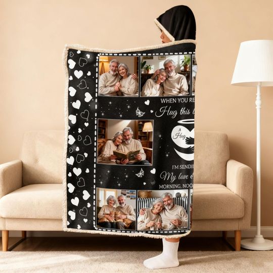 Custom Basketball Players Photo Blanket Hoodie, Personalized Funny Sports Gift for Kids and Adults