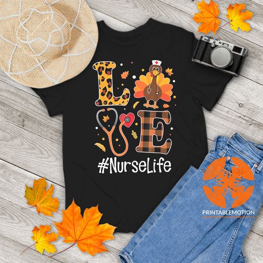 Discover Love Nurse Life Turkey Thanksgiving Vintage T-Shirt, Nurse Gift Tee