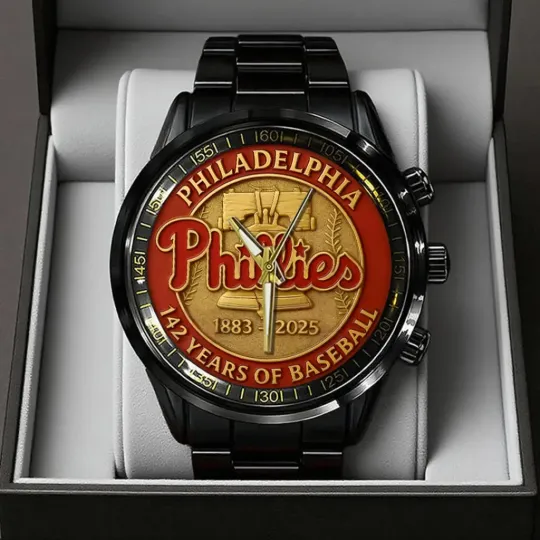 Discover Phillies 142th Anniversary 2025 Black Stainless Steel Watch