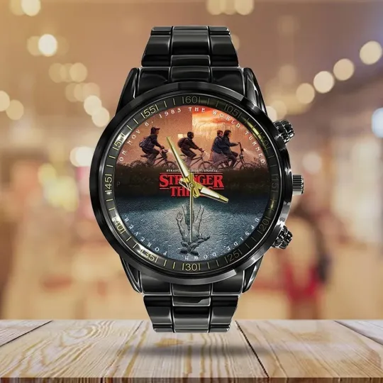 Stranger Things Black Stainless Steel Watch