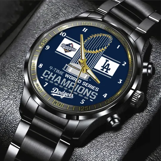 Dodgers World Series 2025 Black Stainless Steel Watch