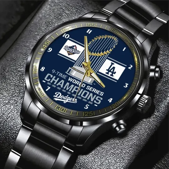 Dodgers World Series 2025 Black Stainless Steel Watch