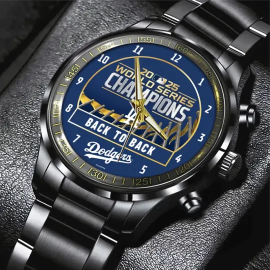 Dodgers World Series 2025 Black Stainless Steel Watch