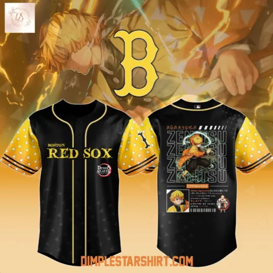 Boston Red x demon zenittsu Infinity Baseball Jersey Reprint