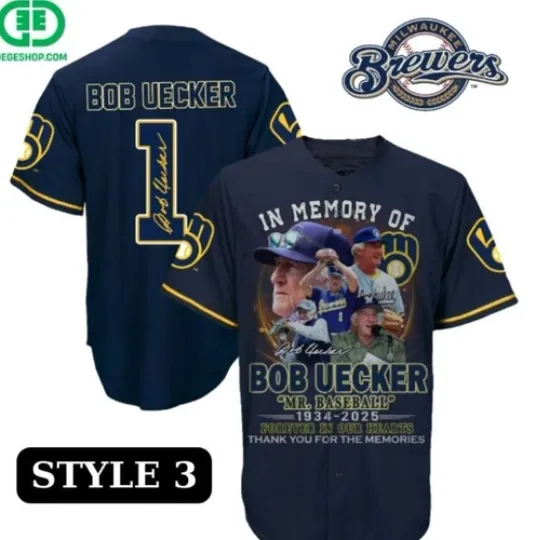 In Memory of Bob Uecker baseball jersey- HOT jersey 3 Full Print 3D