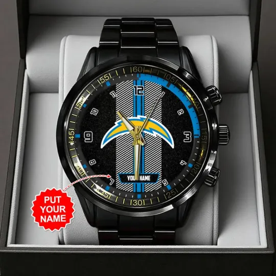 Discover Personalized Chargers Black Stainless Steel Watch