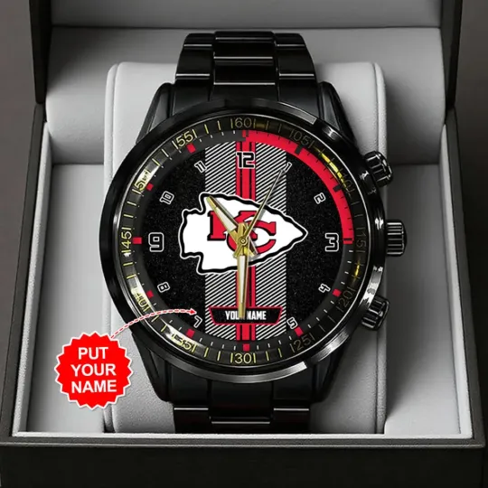 Discover Personalized Chiefs Black Stainless Steel Watch