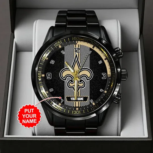Discover Personalized Saints Black Stainless Steel Watch